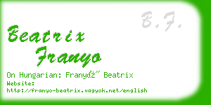 beatrix franyo business card