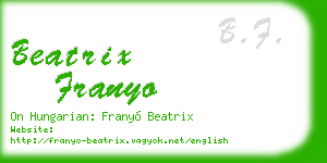 beatrix franyo business card